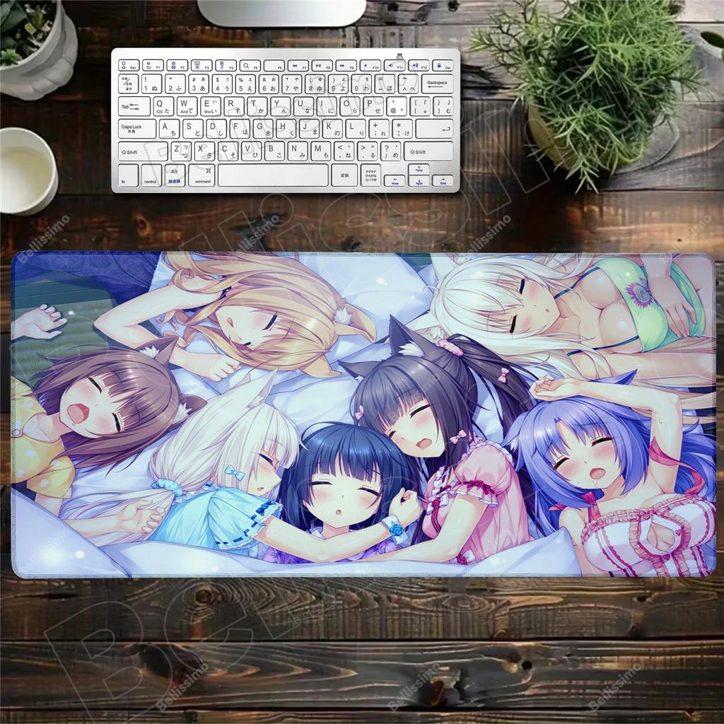 XXL Домашний HD Компьютерный Стол Коврик для Мыши Nekopara Коврик для Мыши Ковер Геймерский Офисный Ноутбук Мягкий Коврик для Мыши Настольные Коврики для Мыши 90x40см