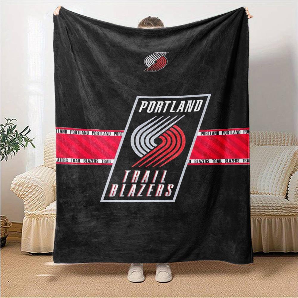 Portland Trailblazers Print Flannel Blanket High Quality Warm Comfortable Cover for All Seasons Perfect for Gifts Home Decor