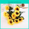Flower Sunflower Artificial Bouquet Ornament For Wedding Decor And Home Display