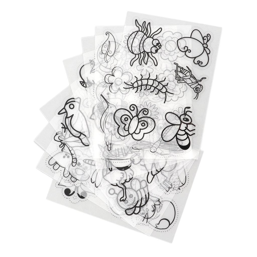 Heat Shrink Sheets 8 Pcs Hand Painted Printing with Pattern Filling for Kids Craft School Project Ornaments