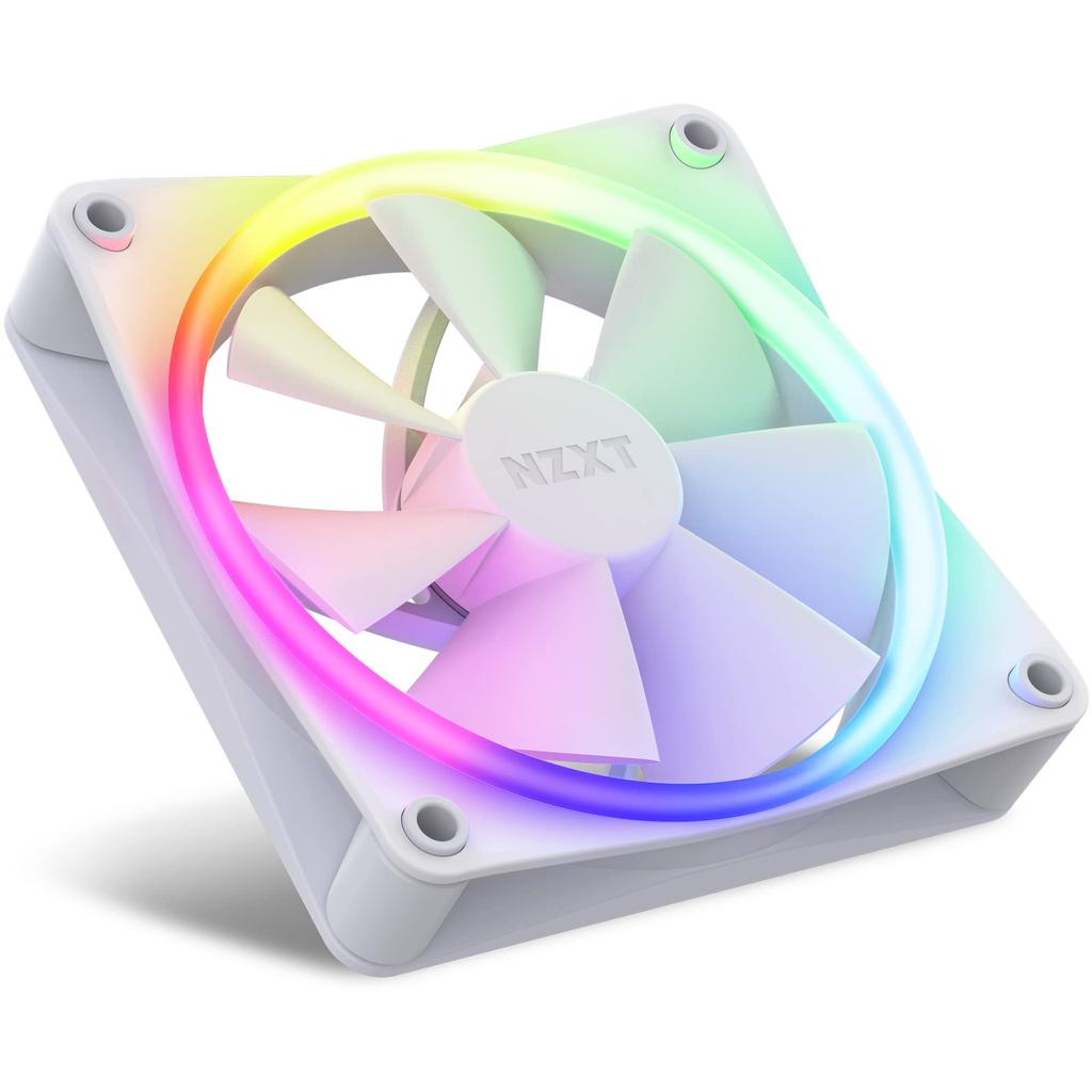 NZXT F120RGB 120mm RGB Compatible White PC Case Fan FN1762 RF-R12SF-W1