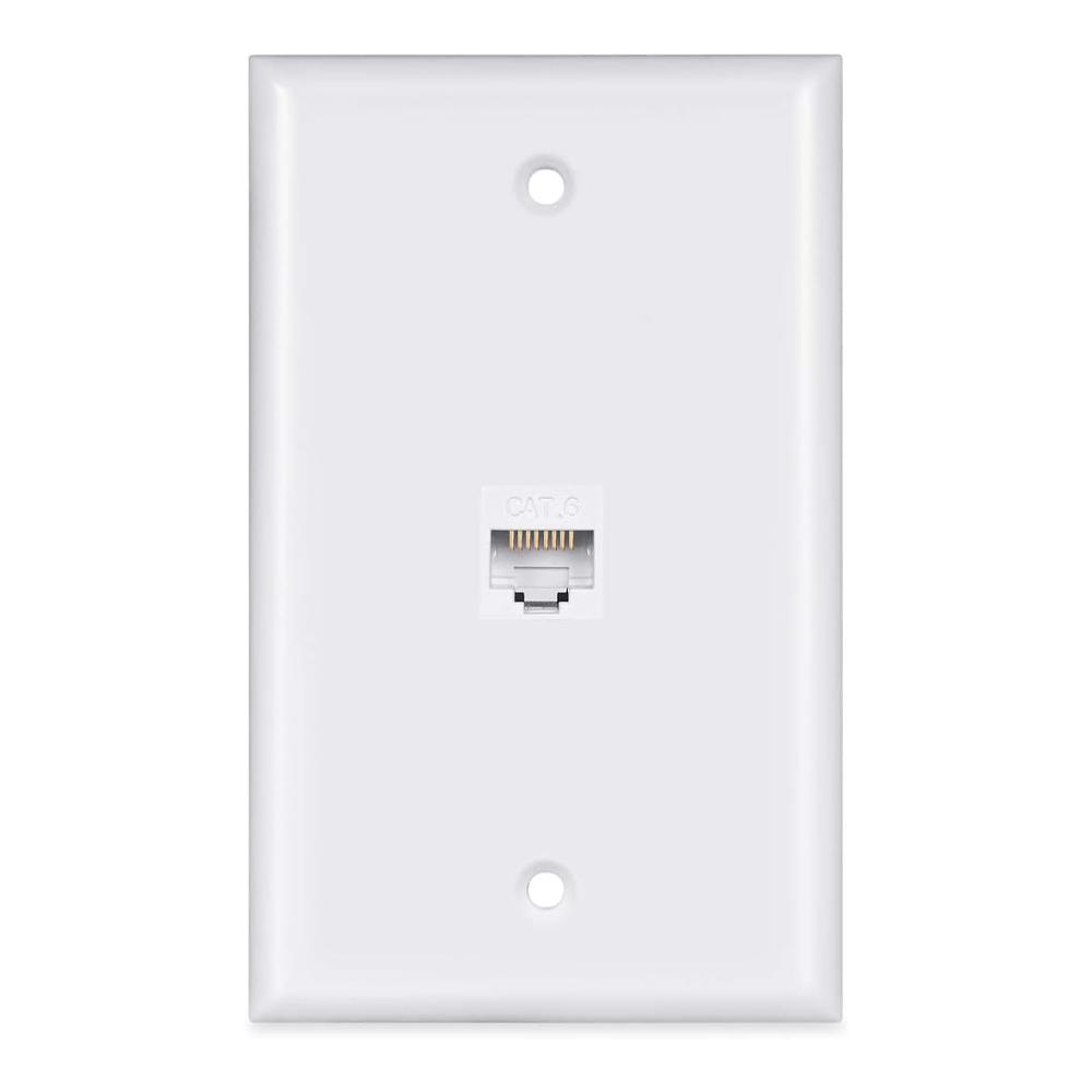 ZOERAX RJ45 Cat6 Ethernet Wall Plate with Female-Female Coupler Removable Compatible with Cat6/5/5e Ethernet Devices