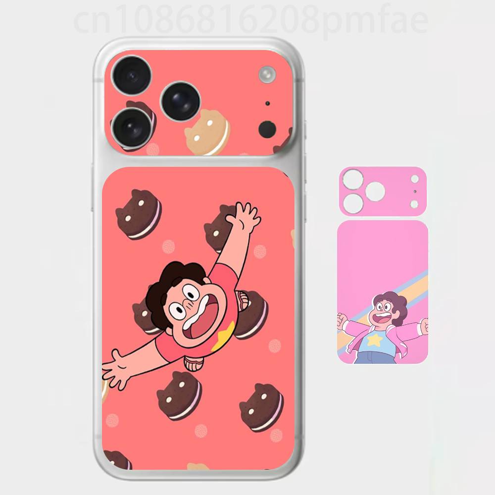 Мультяшная 3D наклейка на весь корпус 'Стивен Юниверс' для iPhone 17/Pro/Pro Max Цветная Задняя Защитная Наклейка
