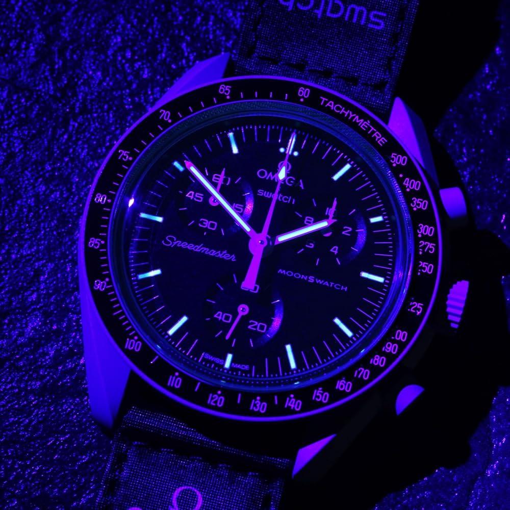 Часы Omega x Swatch Uranus, водонепроницаемые, унисекс, с упаковкой