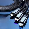 66 Вт 3-в-1 кабель для быстрой зарядки USB-C - Lightning для устройств Android и Apple