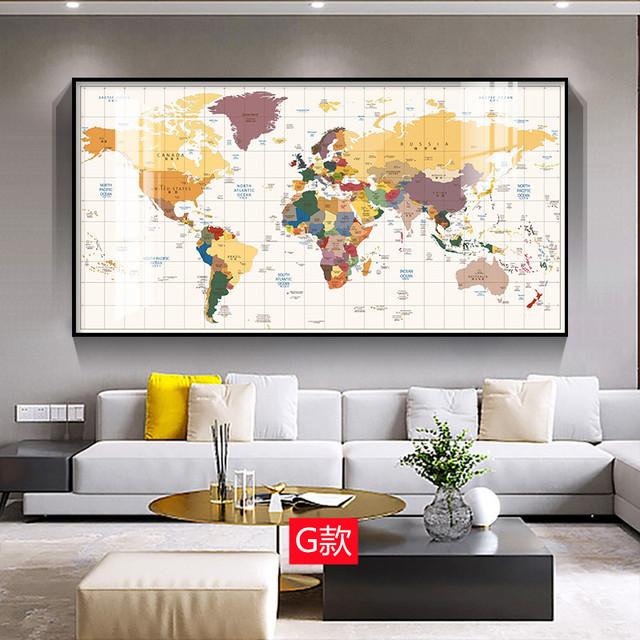 Карта мира, украшение, холст, картина, ретро, абстрактный пейзаж, художественный принт, постер для современного дома, гостиной, Настенный декор, фреска, подарок