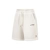 Li Ning X OG_Slick Collaboration Letter Mid-Rise Straight Loose Shorts Men shorts Oat-Gray AKST691-1
