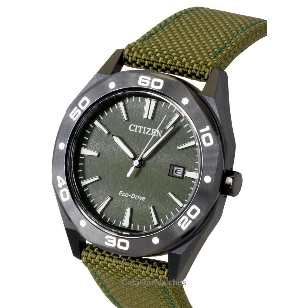 Citizen Eco-Drive Active Sport Нейлоновый ремешок Зеленый циферблат BM7635-01X 100М Мужские часы