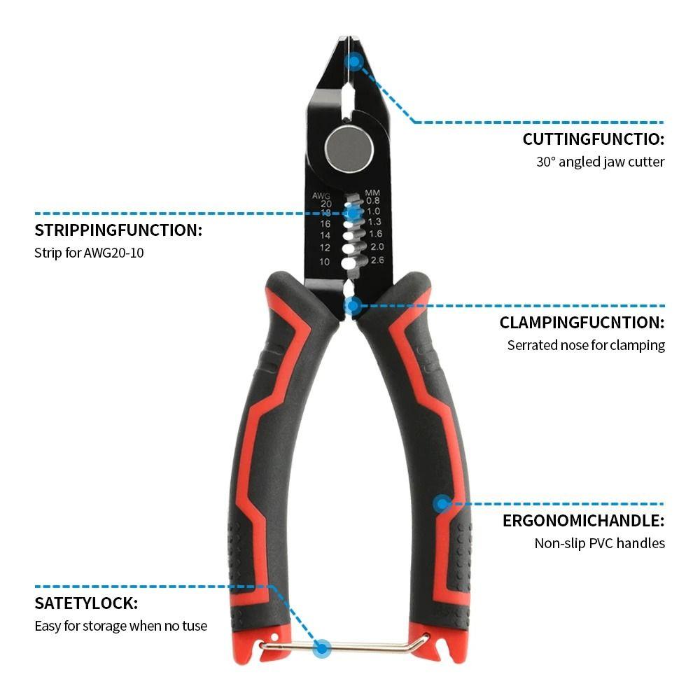 Fast Cutting Wire Stripper Pliers Clamping Cable Wire Crimping Electrician Repair Tools