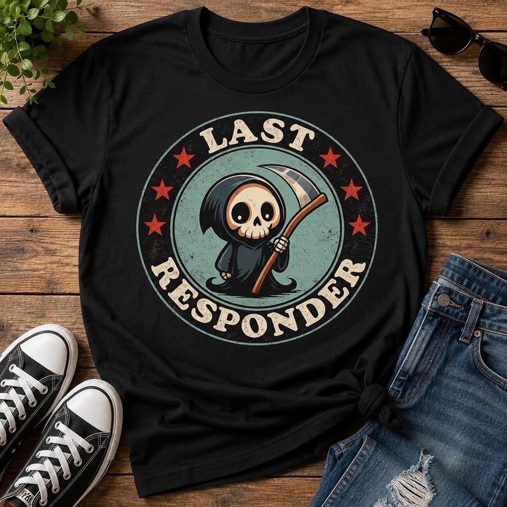Last Responder Shirt, Grim Reaper Funny Tee, Dark Humor T-Shirt Unisex T-Shirt