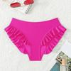 Women Swimming Trunks High-Waisted Ruffle Trim Bikini Bottoms with Tummy Control Quick-Drying Swimwear Beachwear