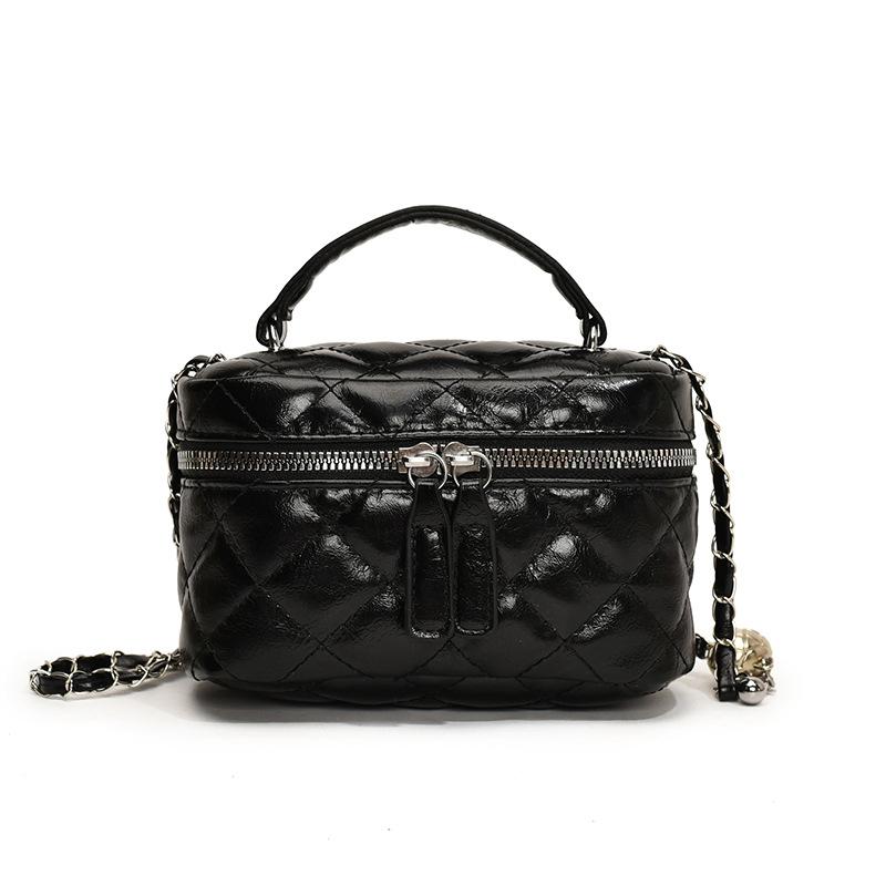 Популярная маленькая сумка с вышивкой ромбами для женщин, модная универсальная сумка-коробка, модная сумка через плечо с цепочкой