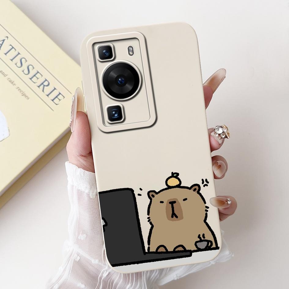 For Huawei P60 Pro Case MNA-LX9 Shockproof Cover Cute Cartoon Square Lens Protection Bumper For Huawei P60 Art P 60 P60Pro Funda