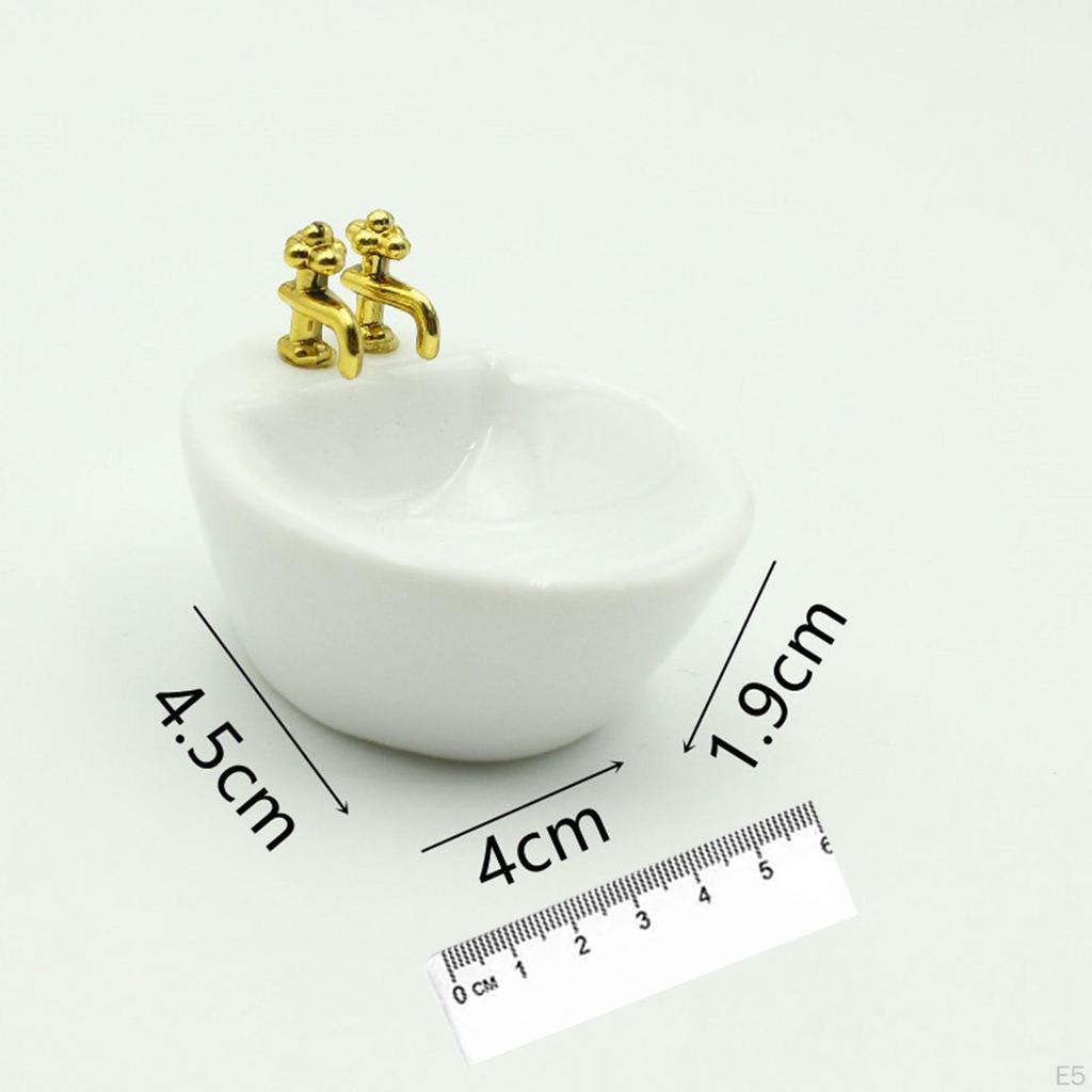 1/12 Dollhouse Simulation Wash Basin Bathroom Scene Model Miniature Furniture