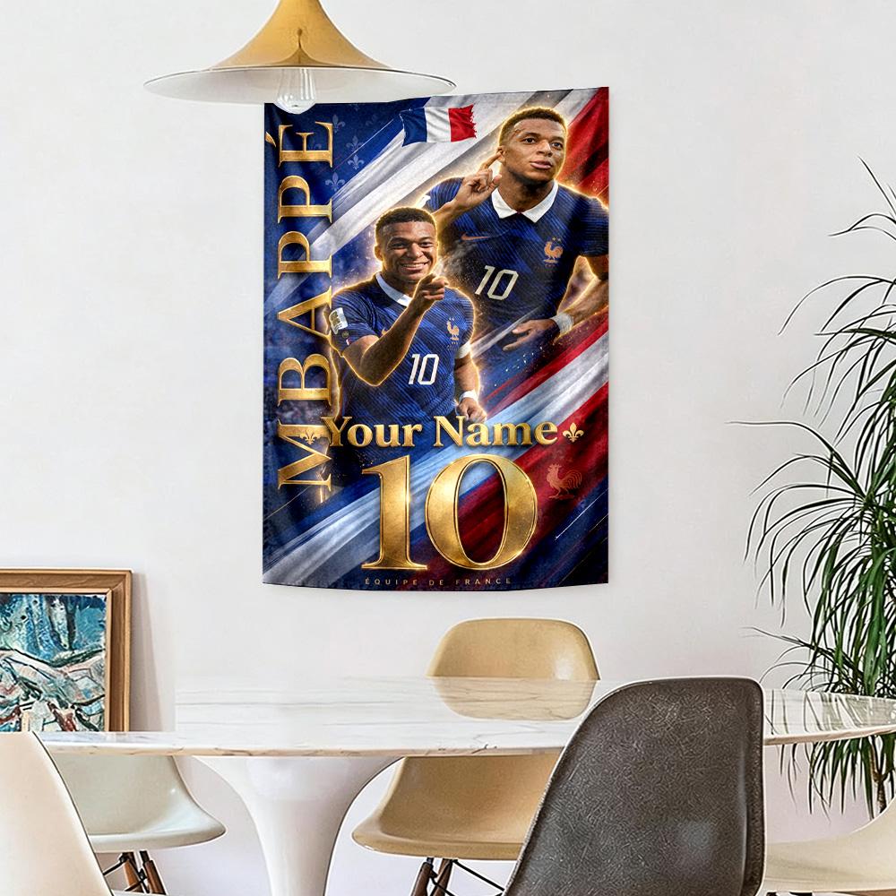 Mbappé Custom Wall Tapestry Customizable Wall Tapestry Non-Fading Color Perfect for Living Room Decor All-Season Use Housewarming Gift