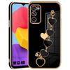 Protective Case - BOOLING - for Samsung Galaxy M13 4G/M23 5G - Black TPU Heart Pattern - Shockproof - Scratch-Resistant