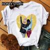 Summer Fashion Best Friends T-Shirt Short Sleeve Graphic Tees for Ladies Good Friend Bestie Sister Outfit Polyester Fabric