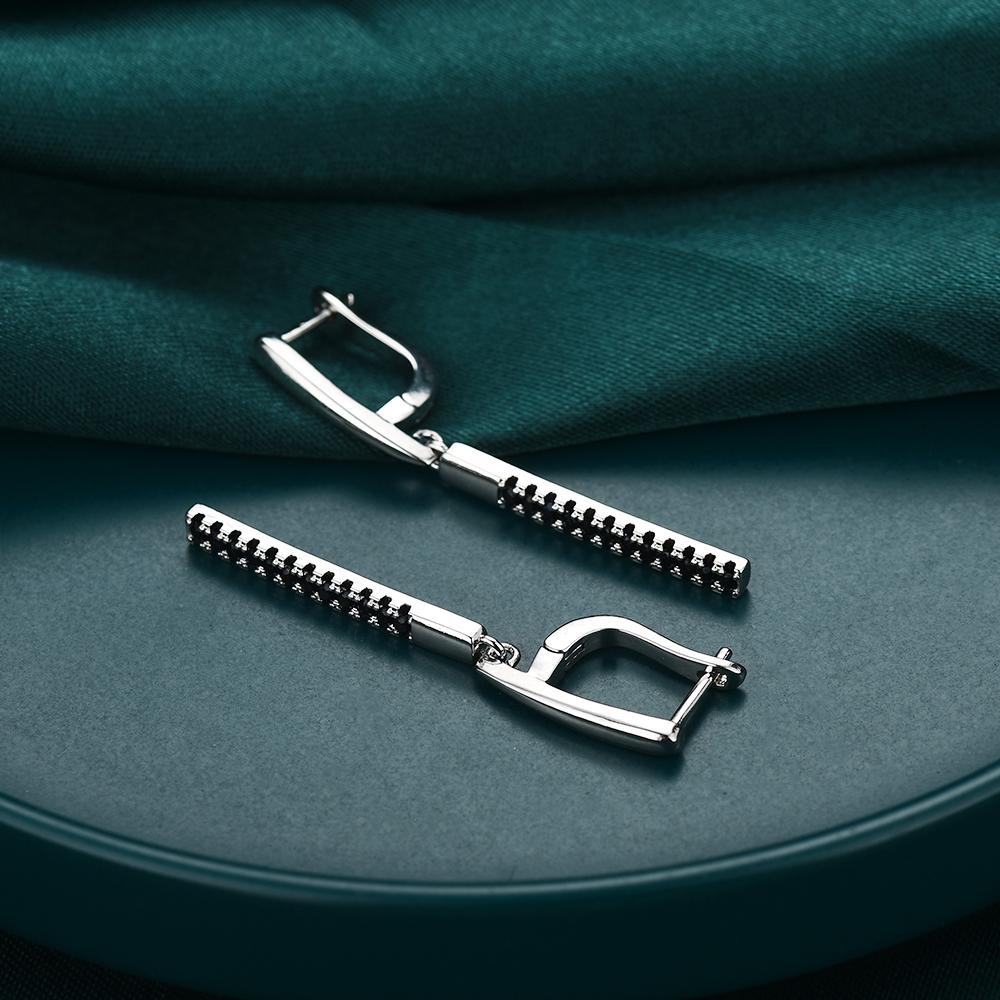 Black Awn Черные ювелирные изделия Длинные серьги-капли для женщин Подарочные серьги-кольца