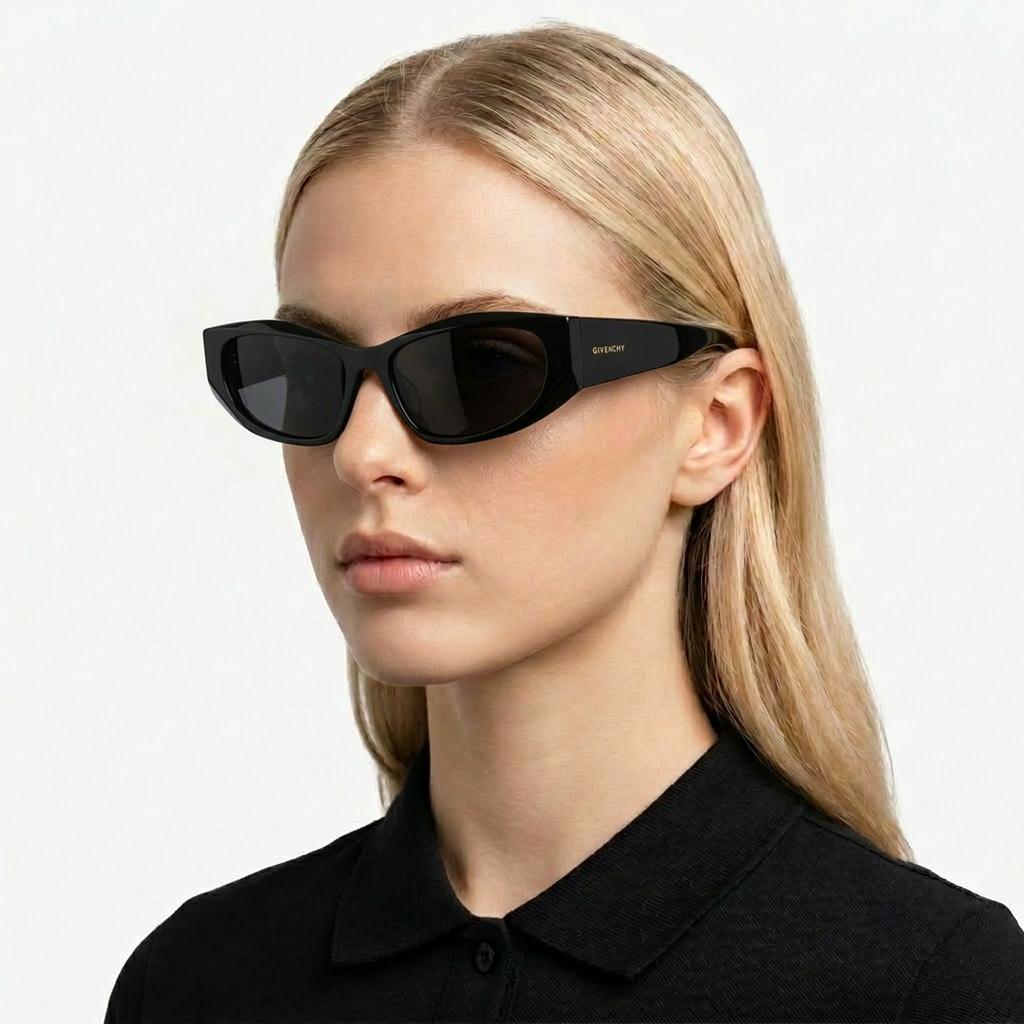 Givenchy Стильные солнцезащитные очки в черной оправе, унисекс, GV40116F