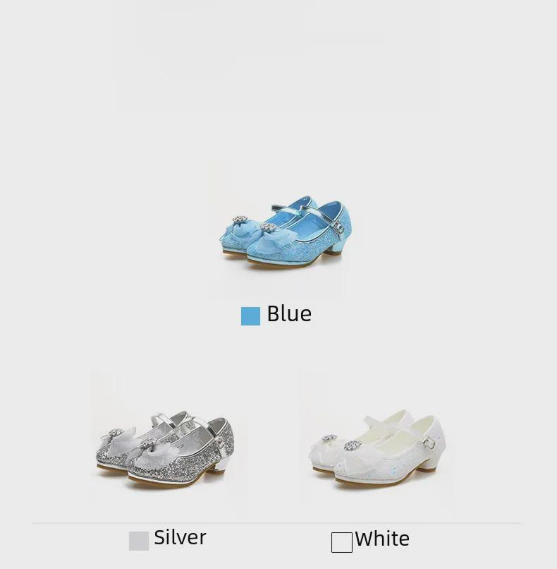 2024 Модные туфли на высоком каблуке в корейском стиле для девочек - Обувь для маленьких принцесс