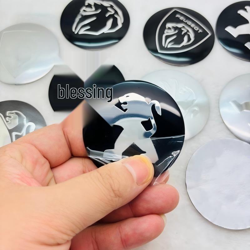 Наклейка-эмблема на ступицу колеса из алюминия для Peugeot (56 мм/65 мм)