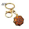 Zinc Alloy Pendant Rhinestone Ethnic Hat Keychain, Bling Octagonal Cap Car Key Oil Drop Pendants Ring, for Backpacks and Handbags Keyring