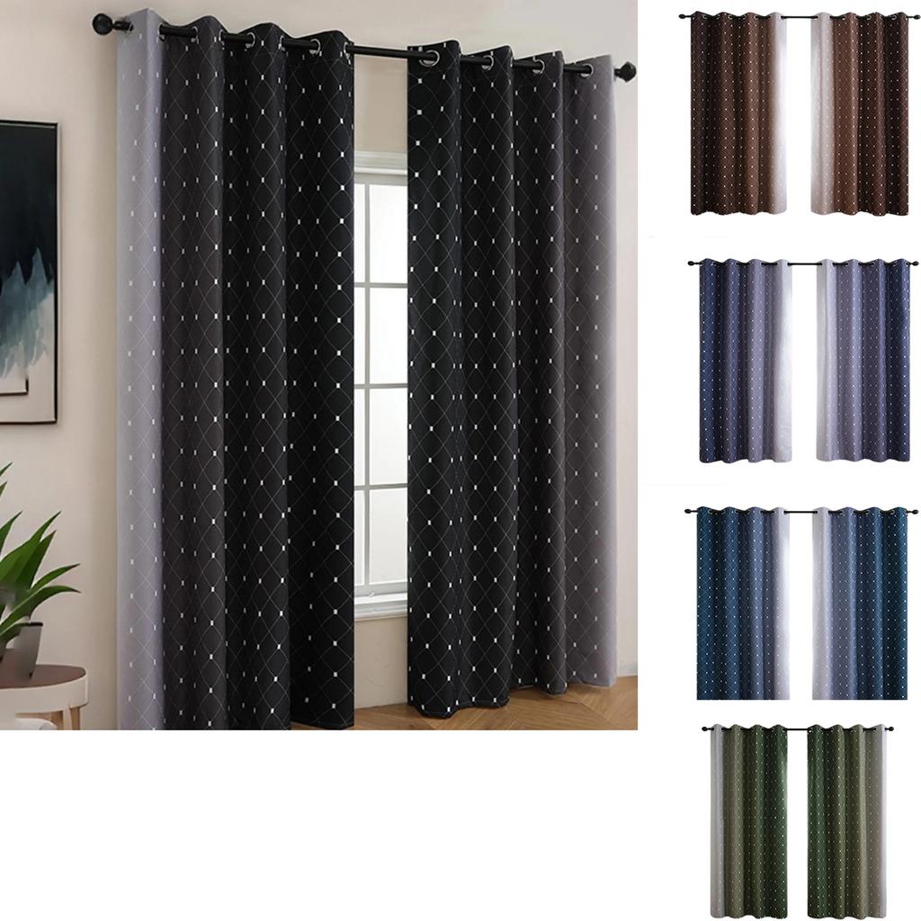 Комплект штор 63 дюйма (2 панели) - Термо- и звукоизоляционные шторы для спален и гостиных, градиентный цвет, с карманной лентой