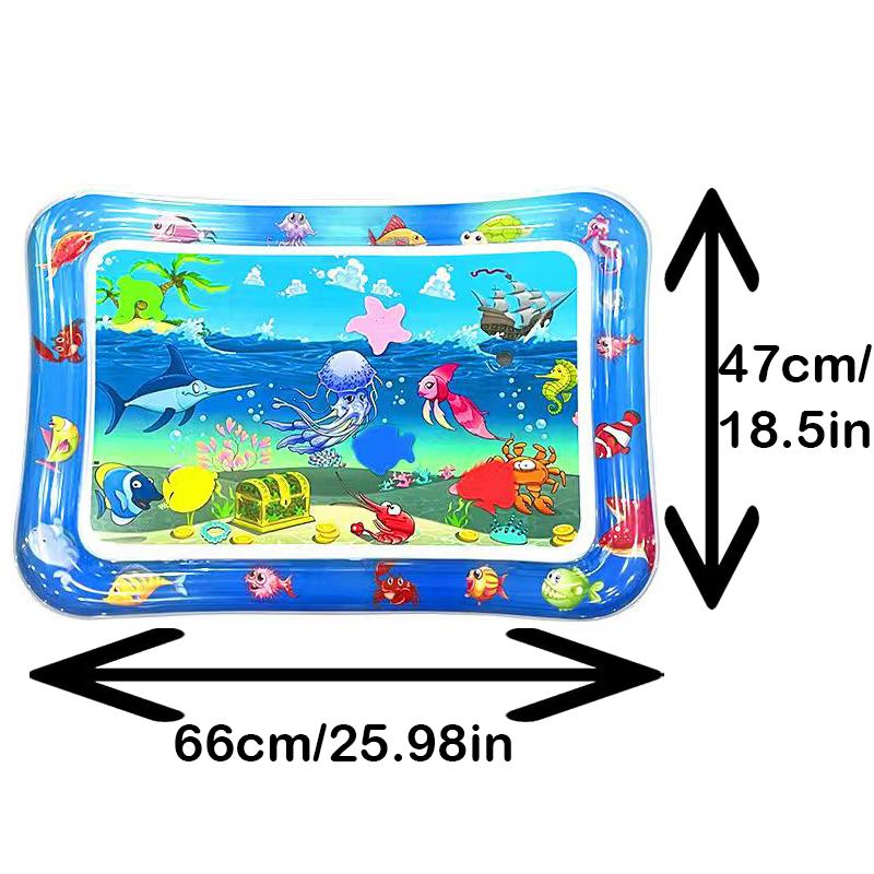 65cm Square Shape Inflatable Baby Water Play Mat Infant Kid Tummy Time Water Pad Cushion Early Educate Develop Activity Toy