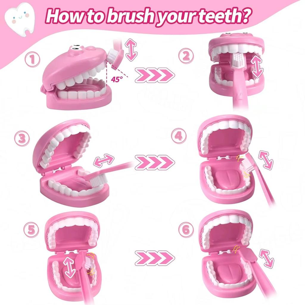 Non-Toxic Children Montessori Toys Parent-Child Interaction For Children Dentist Check Teeth Model Doctors Role Play Baby Montessori Toys