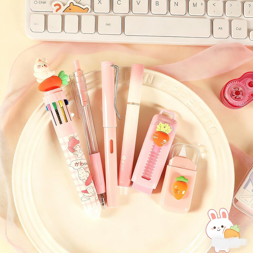 1 Pack Highly Attractive Stationery Set Xmas Stationery Gift Cute Ballpoint Pen Gel Pen Correction Tape Eraser Students Prizes
