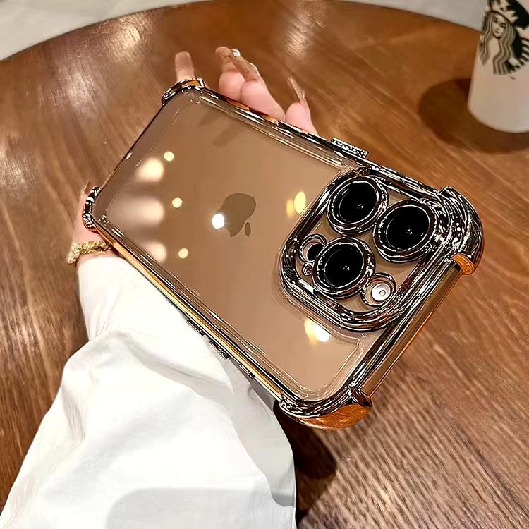 Роскошный фиолетовый прозрачный противоударный чехол для iPhone 14 13 16 15 Pro Max Plus XS XR X с силиконовым мягким покрытием на четырех углах