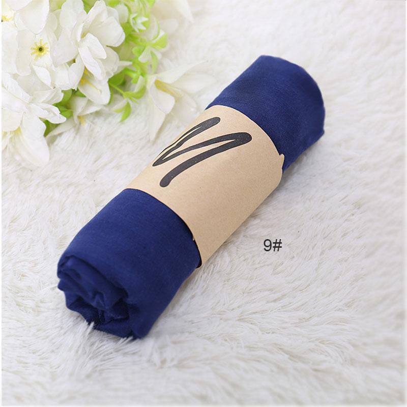 Женский акриловый шарф из полиэстера 180 × 50 см, мусульманский хиджаб, глушитель, повседневные длинные простые шарфы