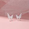Серьги-гвоздики в виде бабочек, женские простые розовые бриллиантовые серьги Love, персонализированные серьги в корейском стиле Sweet and Cool Girl Wind, серьги из циркония, осень