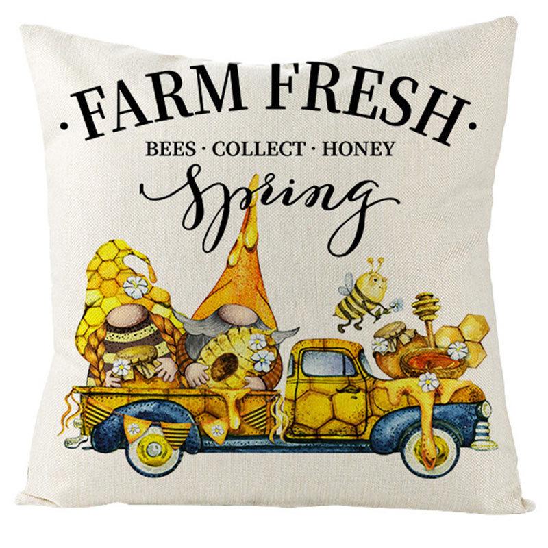 Pillow Cover Nordic Ins Pillow Summer Yellow Lemon Square Print Pillow Cover Cushion