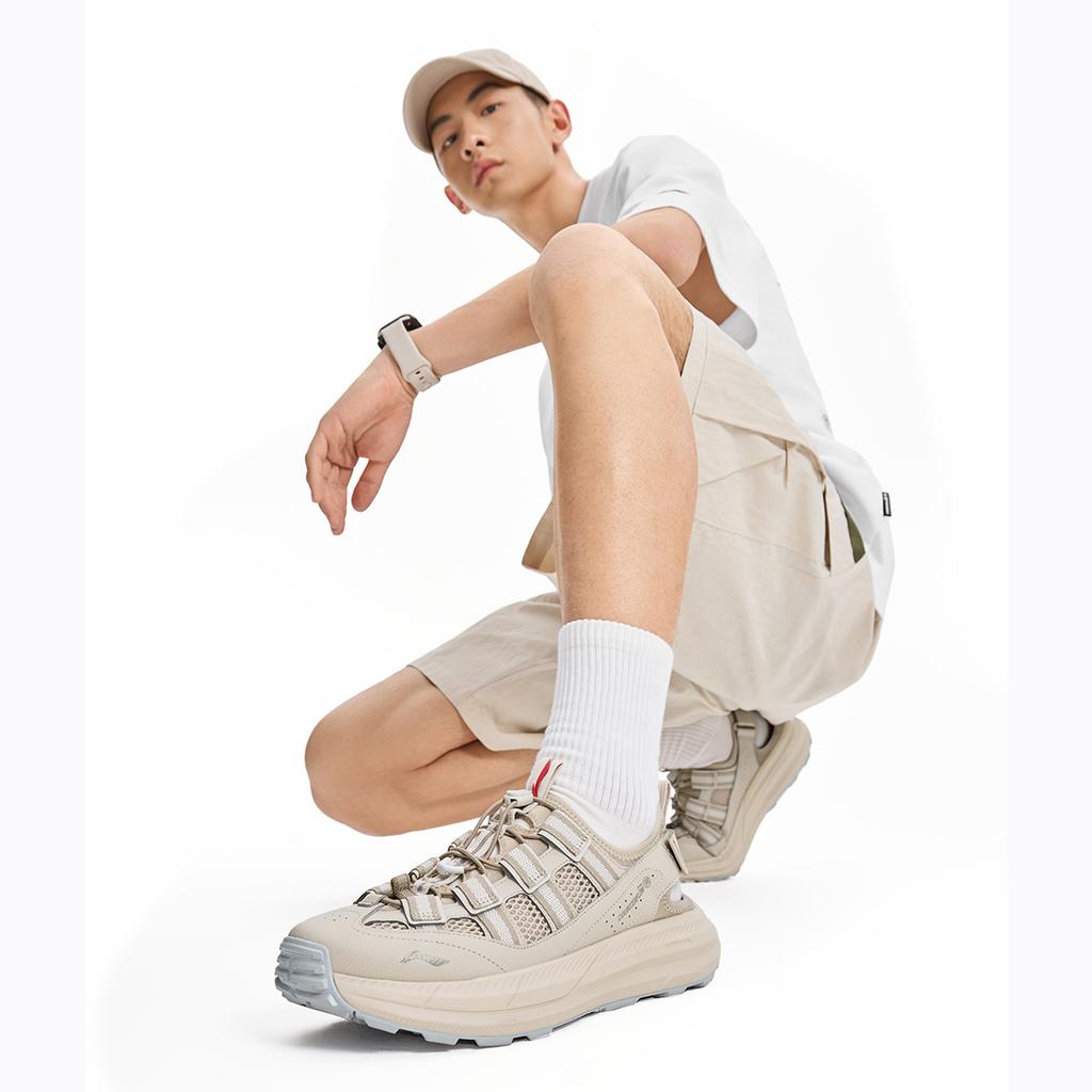 Li Ning Мужские ботинки для ходьбы по воде Outdoor CF Овсяно-серый Прибрежно-серый AHLW003-2
