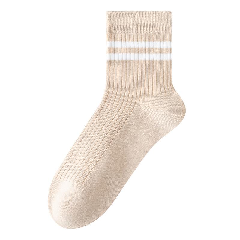 Pure Cotton Winter White Cotton Socks for Women Are Versatile and Odorless. All-cotton Mid-top Socks for Women In Autumn and Winter
