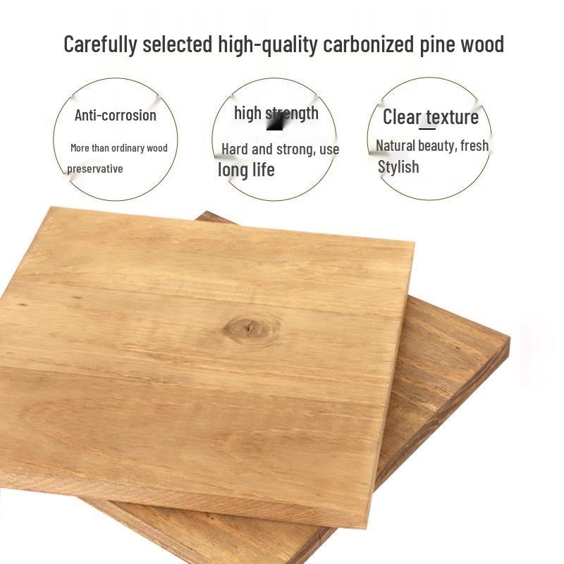 Carbonized Pine Oil Painting Frame Board - Acrylic Powder, No Frame Needed, Retro DIY Solid Wood.