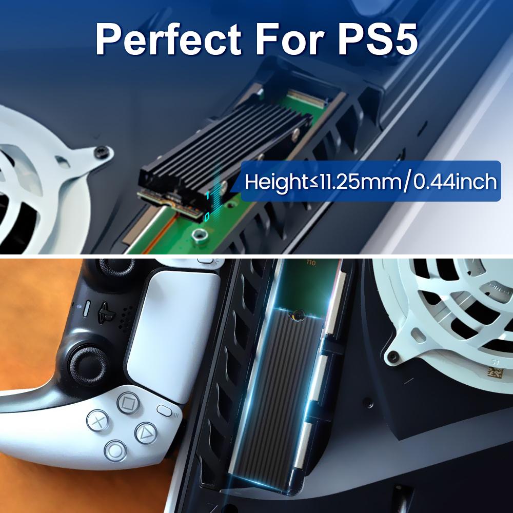 Поддержка радиатора SSD M.2 2280 PS5 PC, двухсторонний радиатор SSD JEYI NVME NGFF 2280 с термопрокладками и силиконовыми прокладками для охлаждения