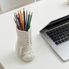 3D Printed Boxing Glove Pen Holder, Matte Desk Organizer with Stable Base, Hollow Large Capacity Slot for Pens Stationery, Creative Sports Decor Gift