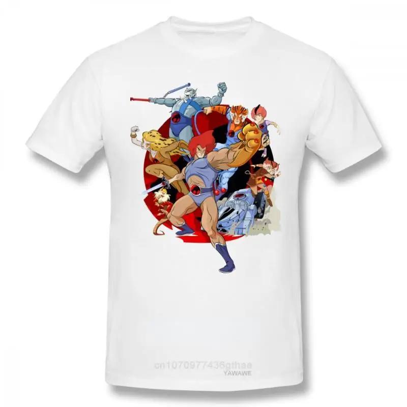 Thundercats Printed Tee Mens Awesome Short Sleeve Loose Breathable Graphic T Shirts Harajuku Casual Streetwear Men Clothing