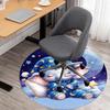 1PC Elephant Moon Star Round Chair mat Area Rug - Non-Slip, Floor Mat for Office, Bedroom, home decor Christmas Gift c0528039