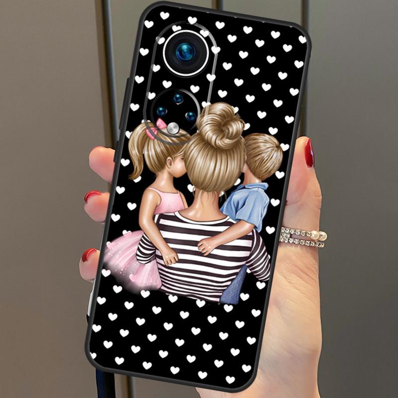 Красивый чехол Мама Дочь Сын для Honor X8a X9a X7a X6a X7 X8 X9 X9b X8b Honor 90 70 50 10 Lite Magic 6 5 Pro
