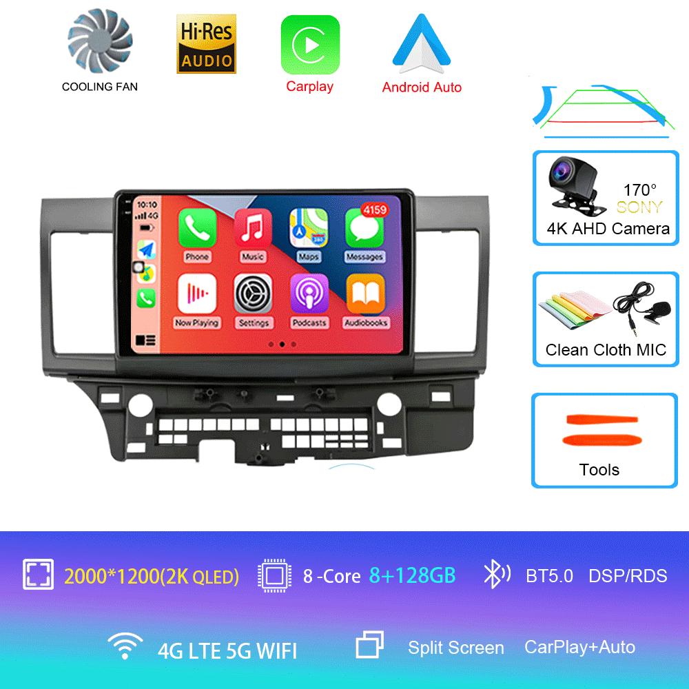 Для Mitsubishi Lancer 2007-2012 Android 14 4G Автомагнитола Автомагнитола Мультимедиа Видеоплеер Навигация GPS 2din 2 Din Carplay