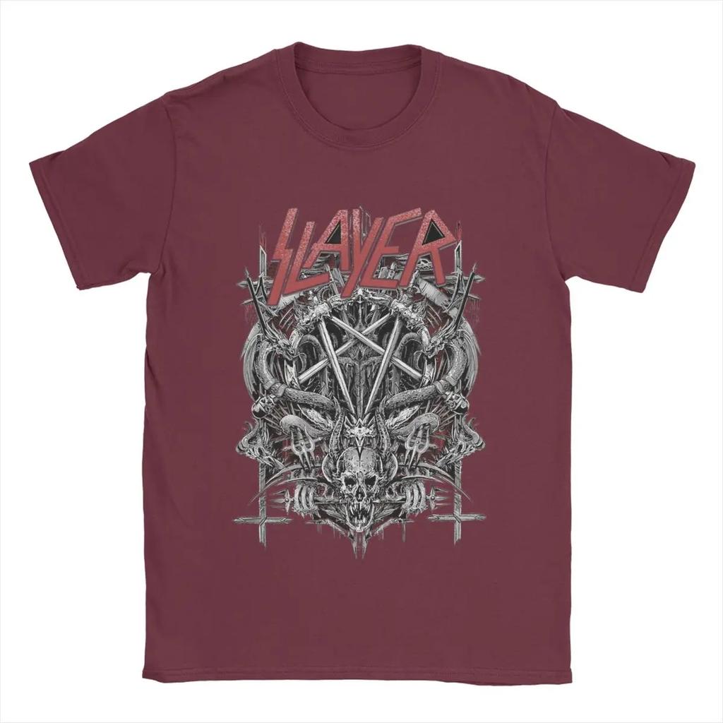 Винтажная футболка 1980-х годов в стиле метал-группы Slayer Trash Metal, мужская хлопковая футболка с круглым вырезом, футболки с коротким рукавом, топы больших размеров