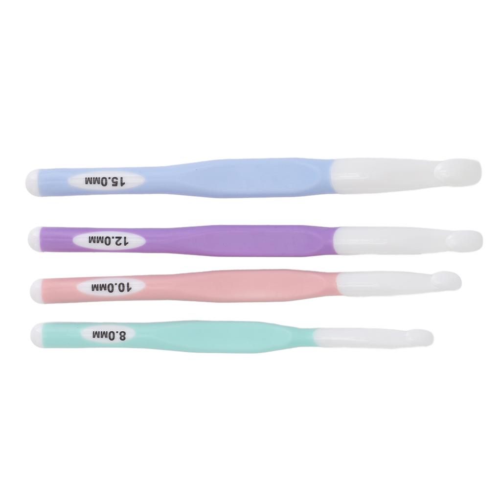 4 шт. крючки для вязания эргономичный дизайн прозрачная шкала пластиковый набор крючков для вязания ковров