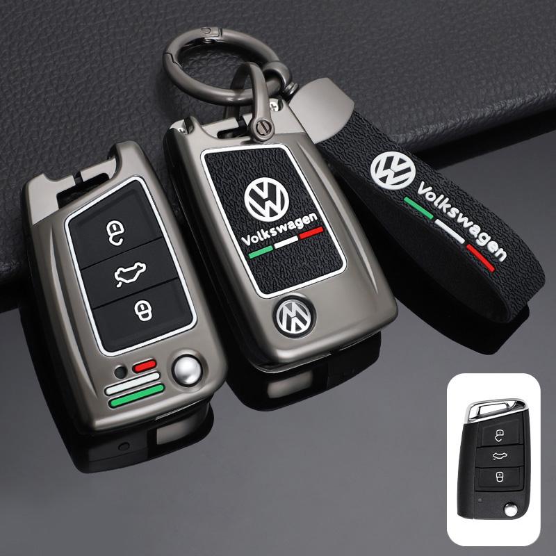 Для VW Цинк-сплав Силиконовый Чехол-брелок для складного ключа автомобиля Полное покрытие Оболочка брелка Для VW Volkswagen Golf 7 MK7 Tiguan MK2 Автомобильный брелок Аксессуар