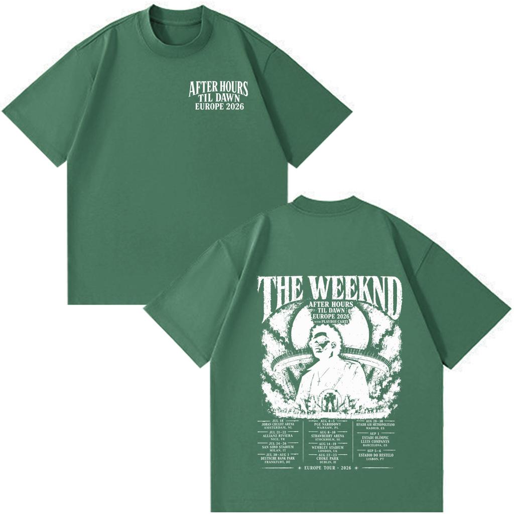 After Hours Til Dawn The Weeknd Europe Tour 2026 Print Tshirt Unisex Unisex Hiphop Punk Tshirts Loose Casual Cotton Tshirts Tops