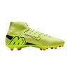 Бутсы Mercurial Superfly 10 Academy MG с высоким верхом Limelight Hyper Crimson Унисекс Желтый Volt FQ1456-300