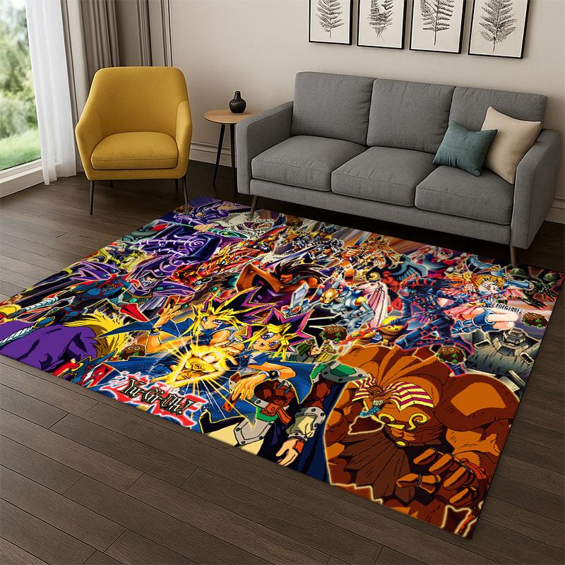 Yu-Gi-Oh Monster Card Cartoon Anime Carpet Rug for Bedroom Living Room Sofa Doormat Home Decor,Kid Game Area Rug Non-slip Gift