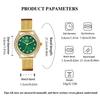 YaLaLuSi Sparkling Crystal Women Watch Gold Silver Mesh Band Green Dial Quartz Wrist Watch Luxury Gift Watch